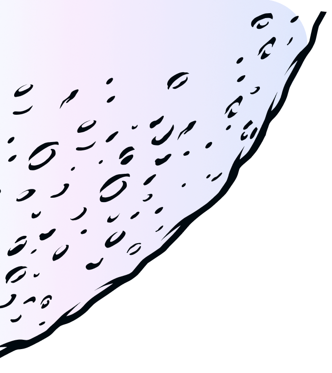 1/4 area of moon with dots